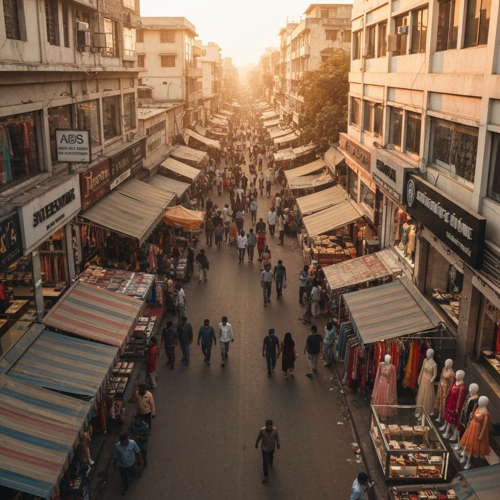 Vibrant Indian fashion marketplace